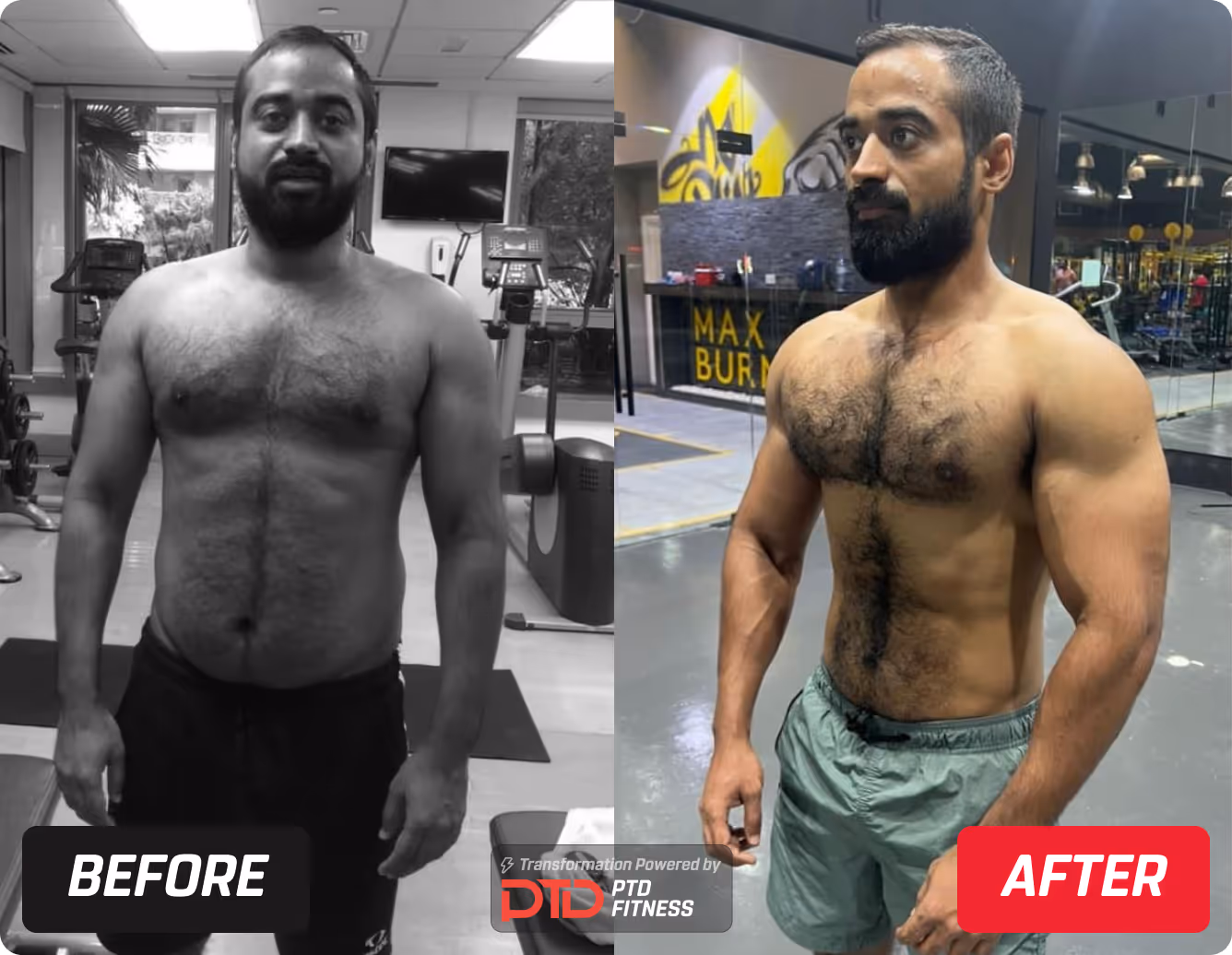 Real PTD Fitness client transformation in Dubai
