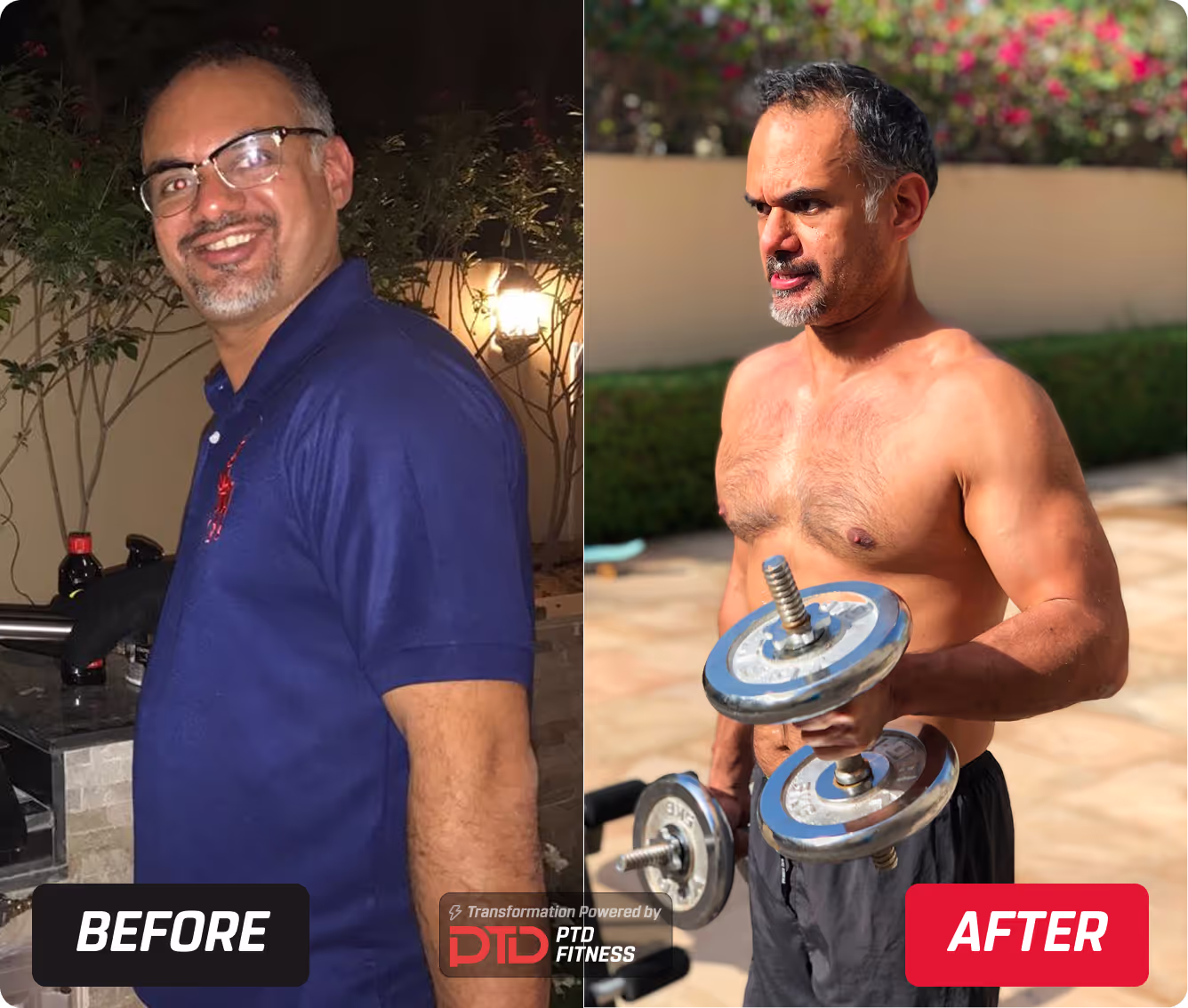 Real PTD Fitness client transformation in Dubai