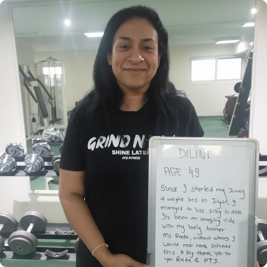Real PTD Fitness client transformation in Dubai