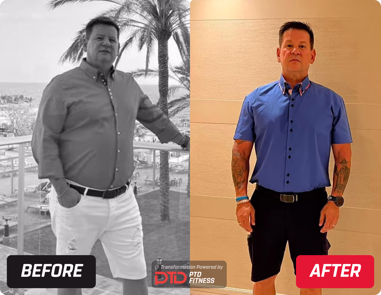Real PTD Fitness client transformation in Dubai