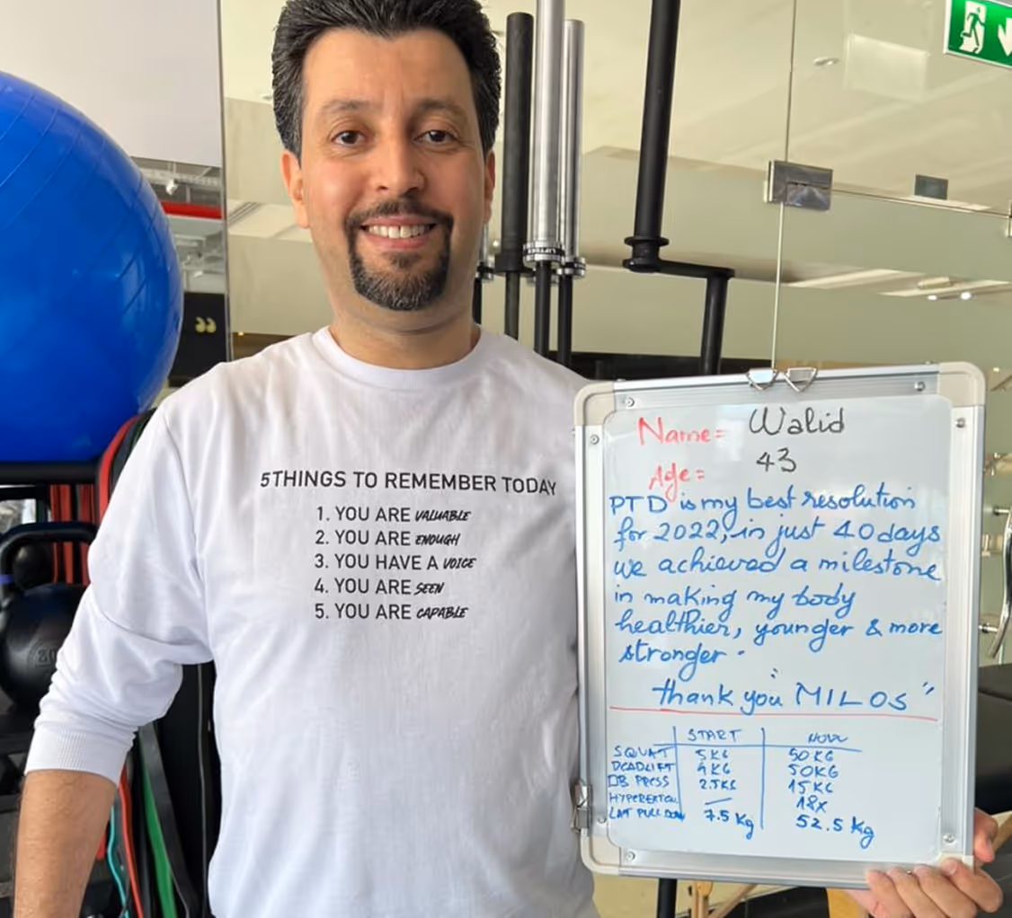 Real PTD Fitness client transformation in Dubai